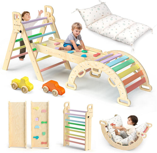 BlueWood Pikler Triangle Set - Safe Climbing Toys for Toddlers