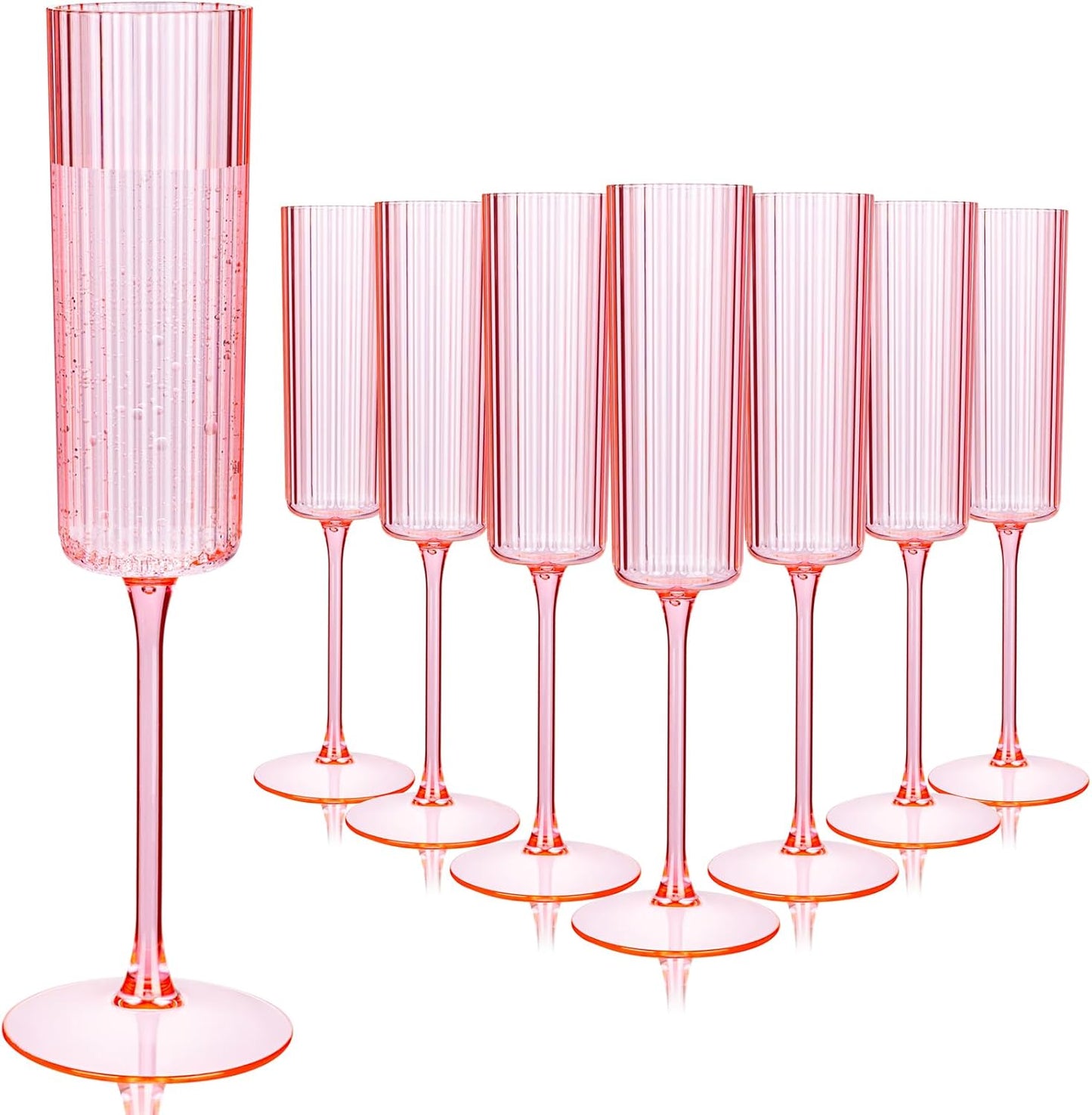 36 Pack Pink Plastic Champagne Flutes for Elegant Celebrations