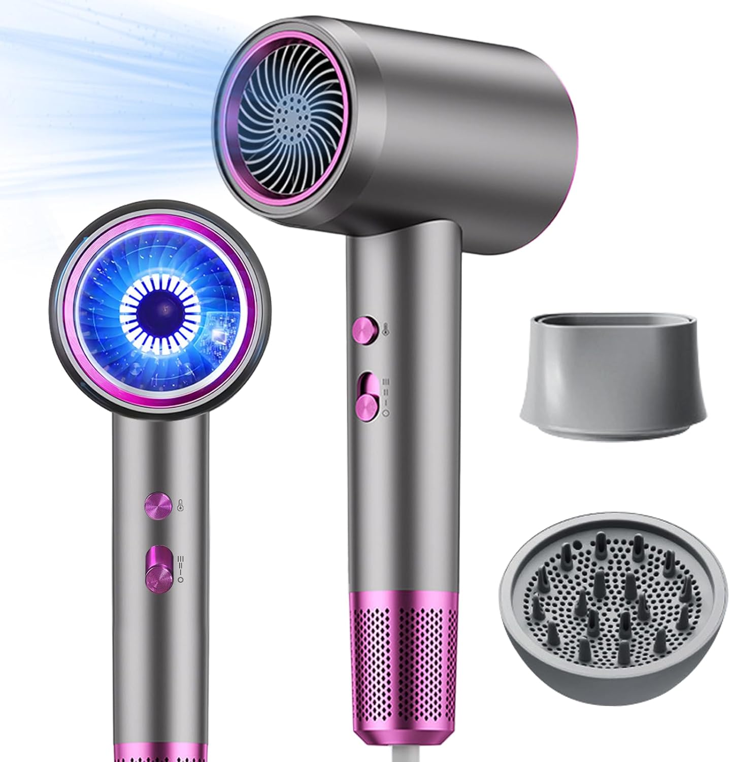Professional Ionic Hair Dryer with Diffuser for Fast Drying
