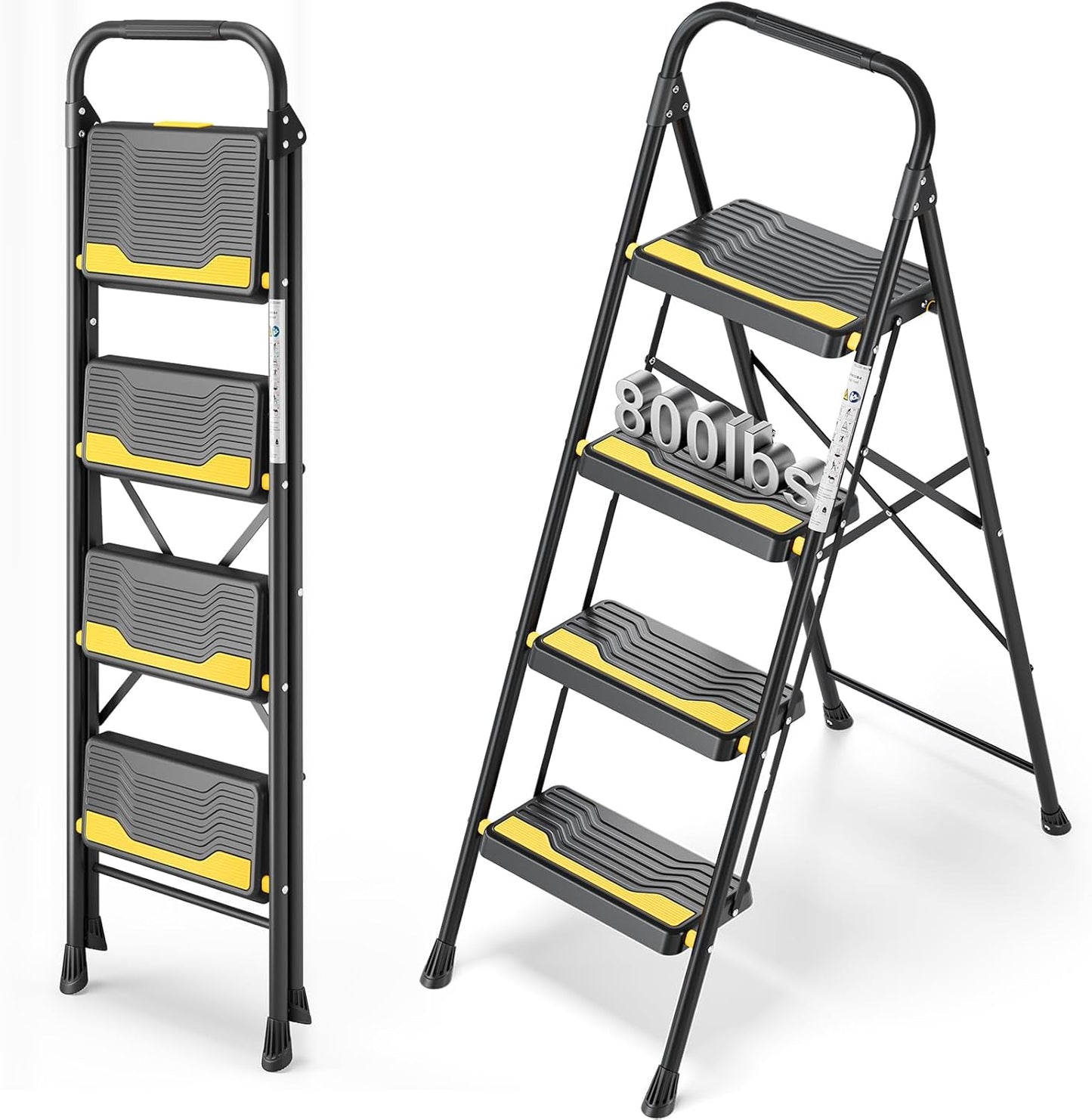 4 Step Ladder with 800lb Capacity for Home and Office Use