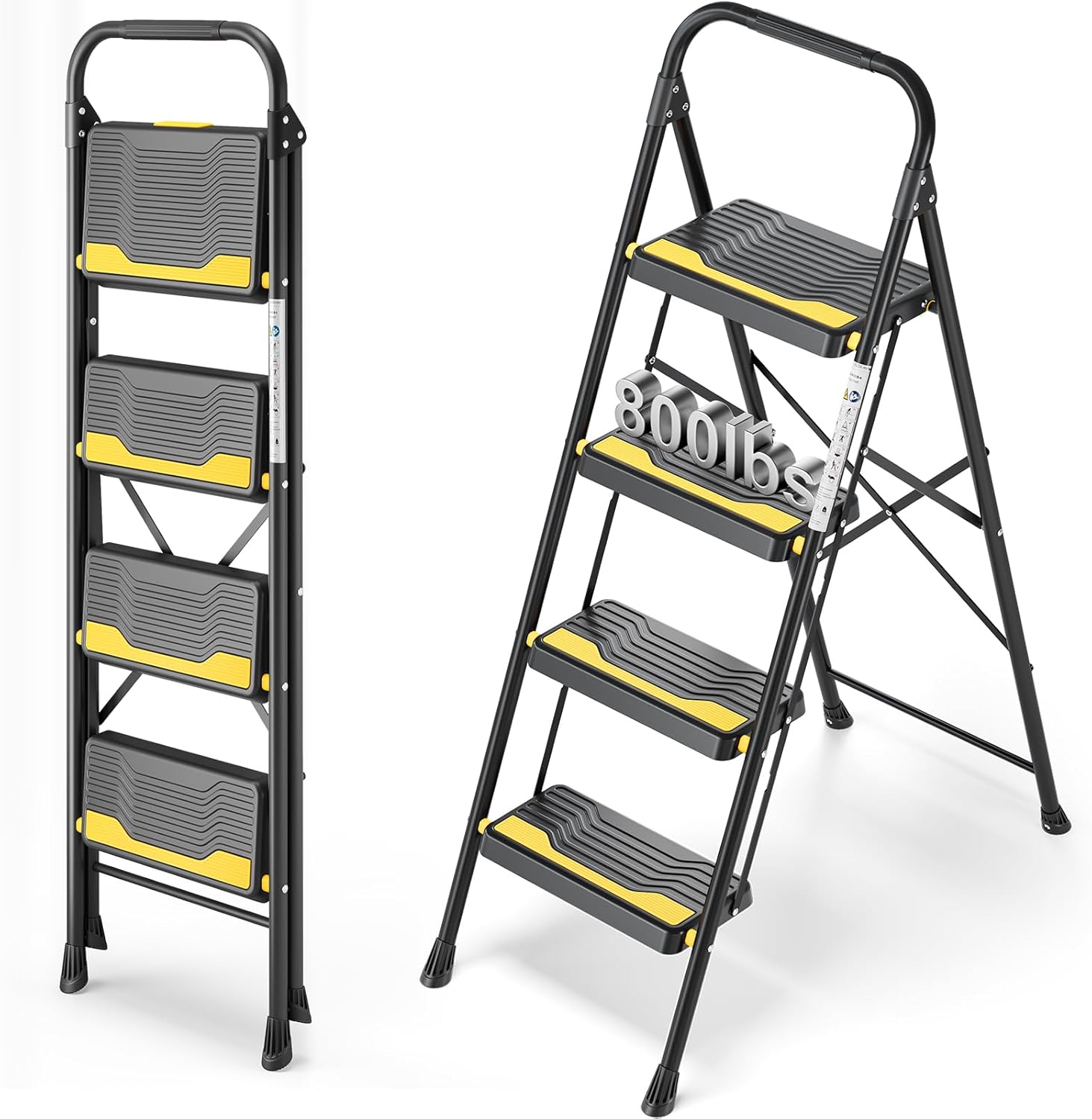 4 Step Ladder with 800lb Capacity for Home and Office Use