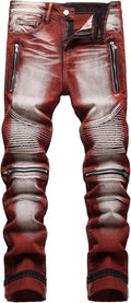Men's Patchwork Straight Slim Fit Denim Jeans - Comfort Skinny
