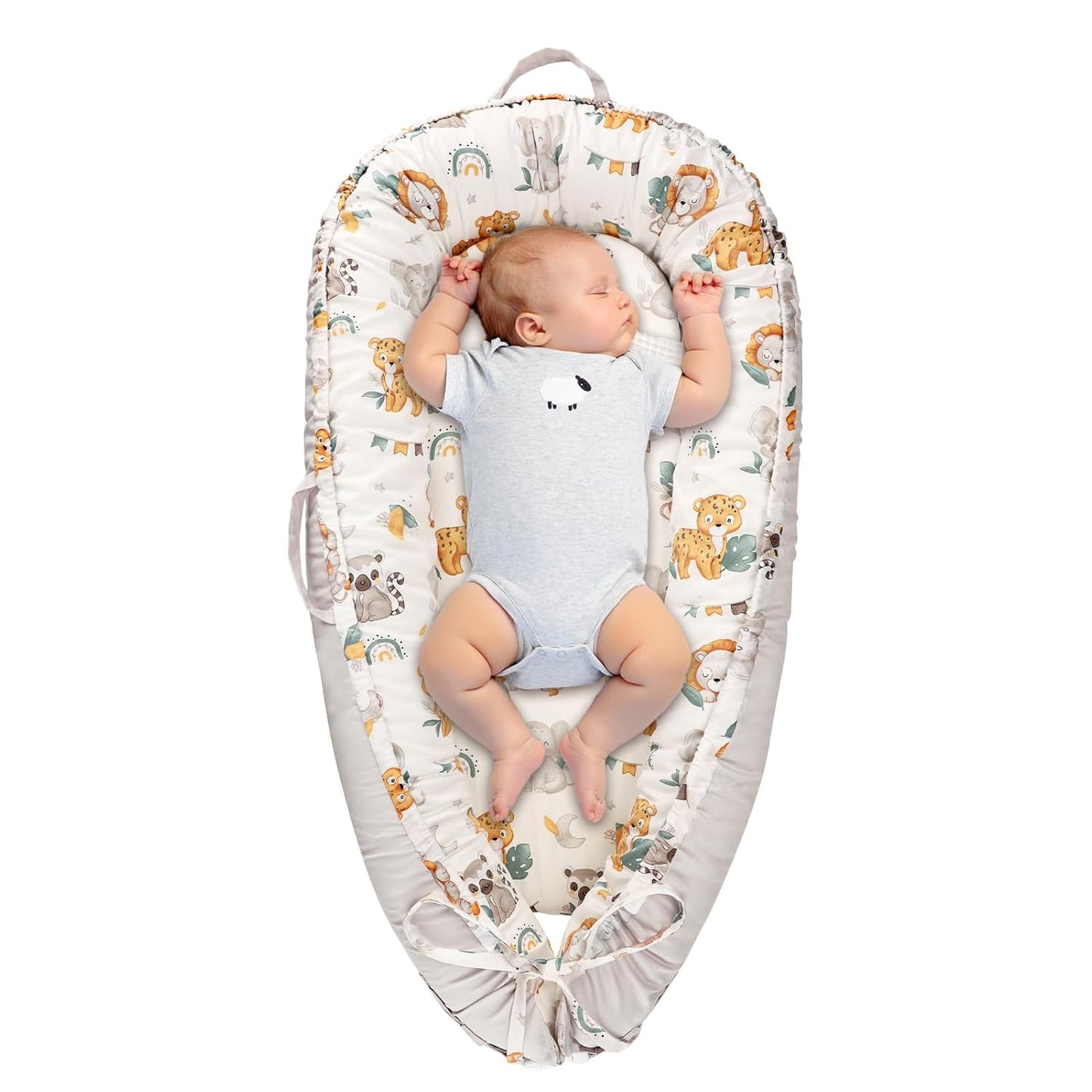 Reversible Cotton Baby Lounger Cover - Portable & Washable