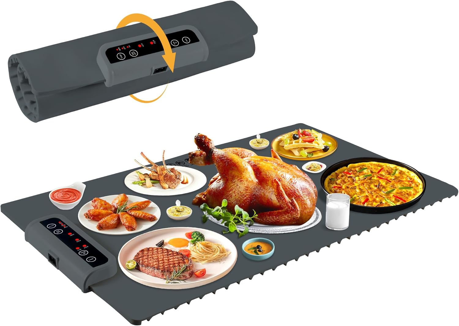 Food Warming Mat with Adjustable Temperature Control for Parties