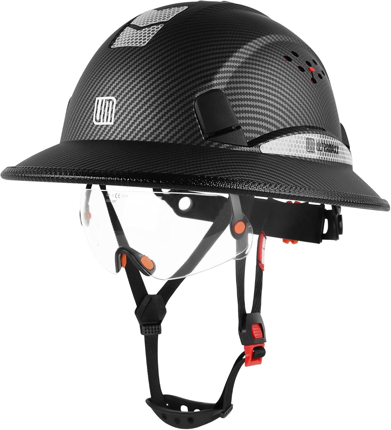 Full Brim Hard Hat with Built-in Visor for Safety and Comfort