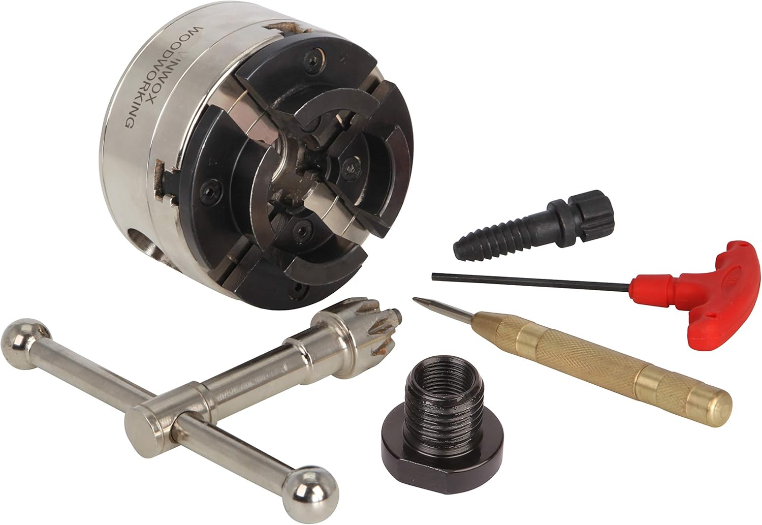 3-3/4in 4-Jaw Self-Centering Wood Lathe Chuck for Versatile Use
