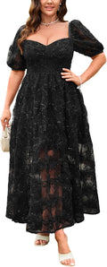 Women's 2025 Cocktail Formal Guest Dress 3D Lace Sweetheart Neckline