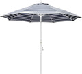 9ft Round Aluminum Pole Patio Umbrella - Woven Navy/White Stripe