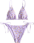 ZAFUL Women's Floral Print Triangle Bikini for Sunny Getaways