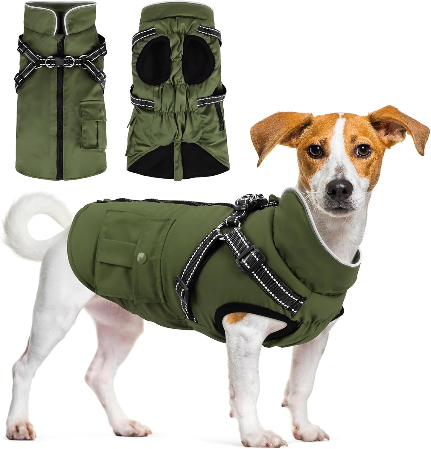 Dog Winter Coat with Harness for Small and Medium Dogs