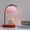 Mid Century Pink Glass Candle Warmer Lamp with Timer & Dimmer - Retro