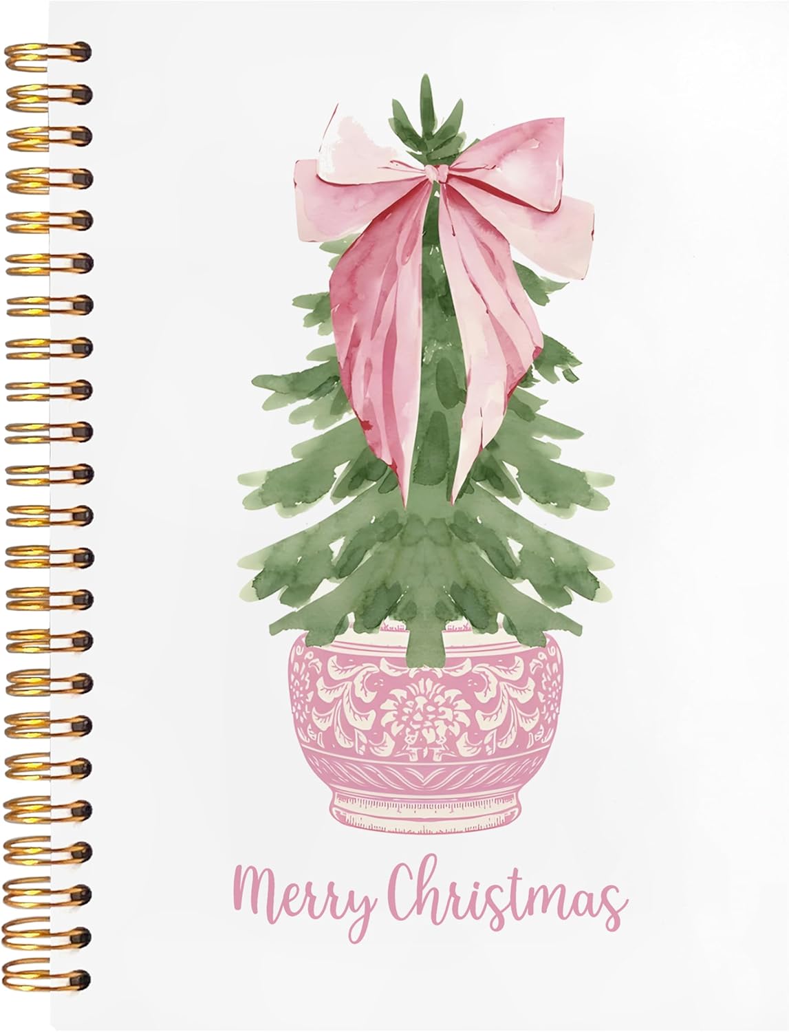 Chinoiserie Pink Bow Notebook - Holiday Coquette Spiral
