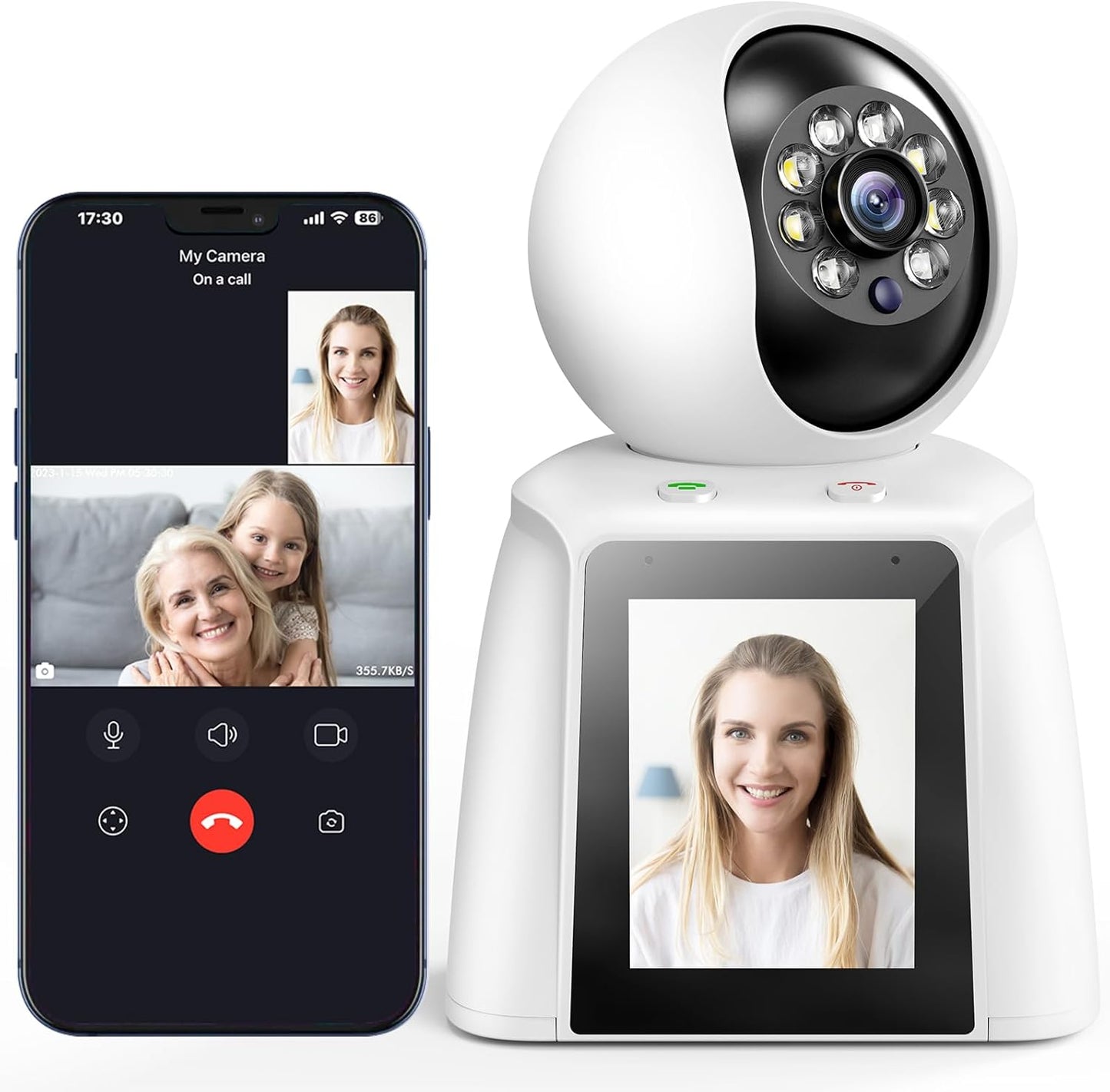 NAZRIO 2K Home Camera: Two-Way Audio, AI Security & Night Vision