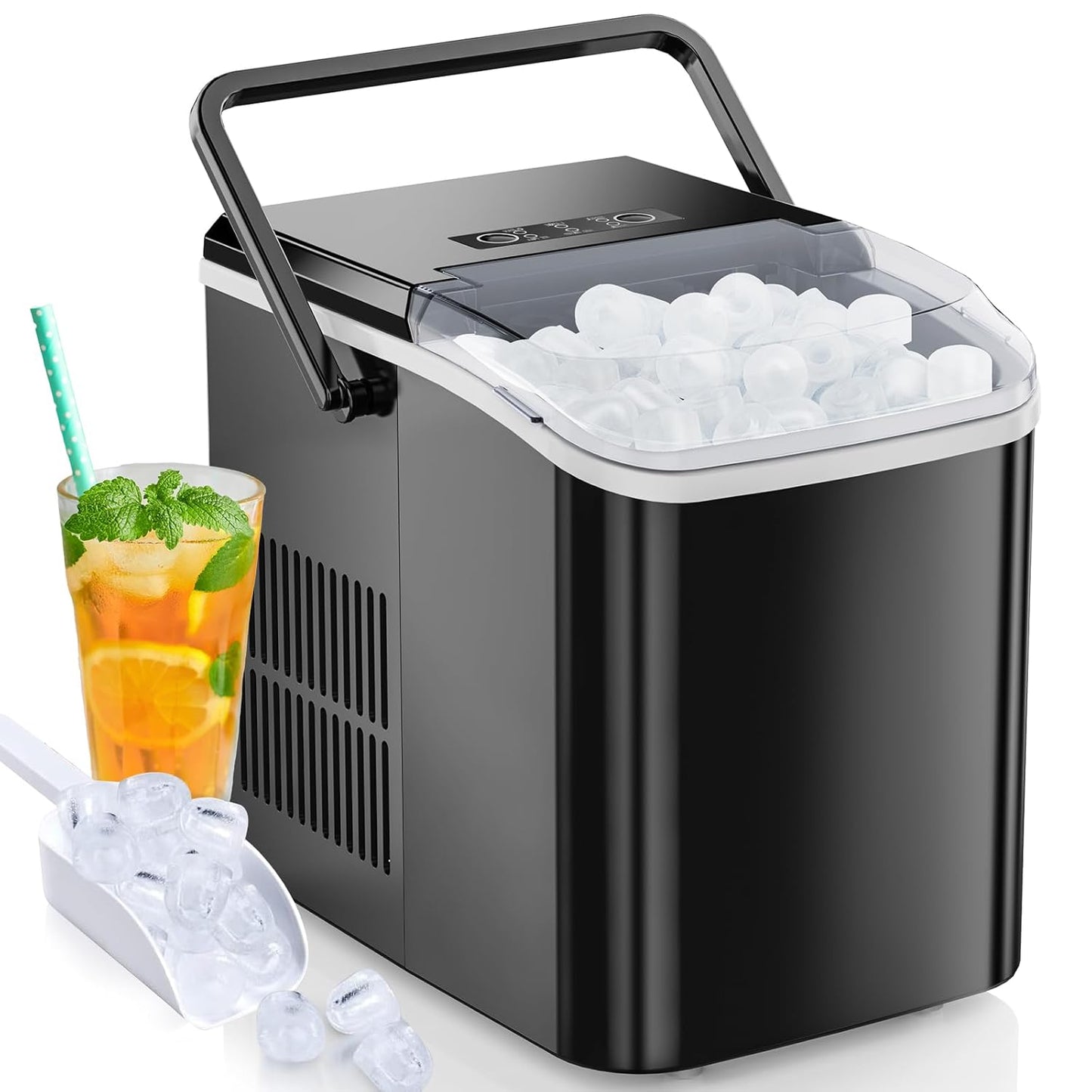 DUMOS Portable Ice Maker: Self-Cleaning, 9 Cubes in 6 Mins