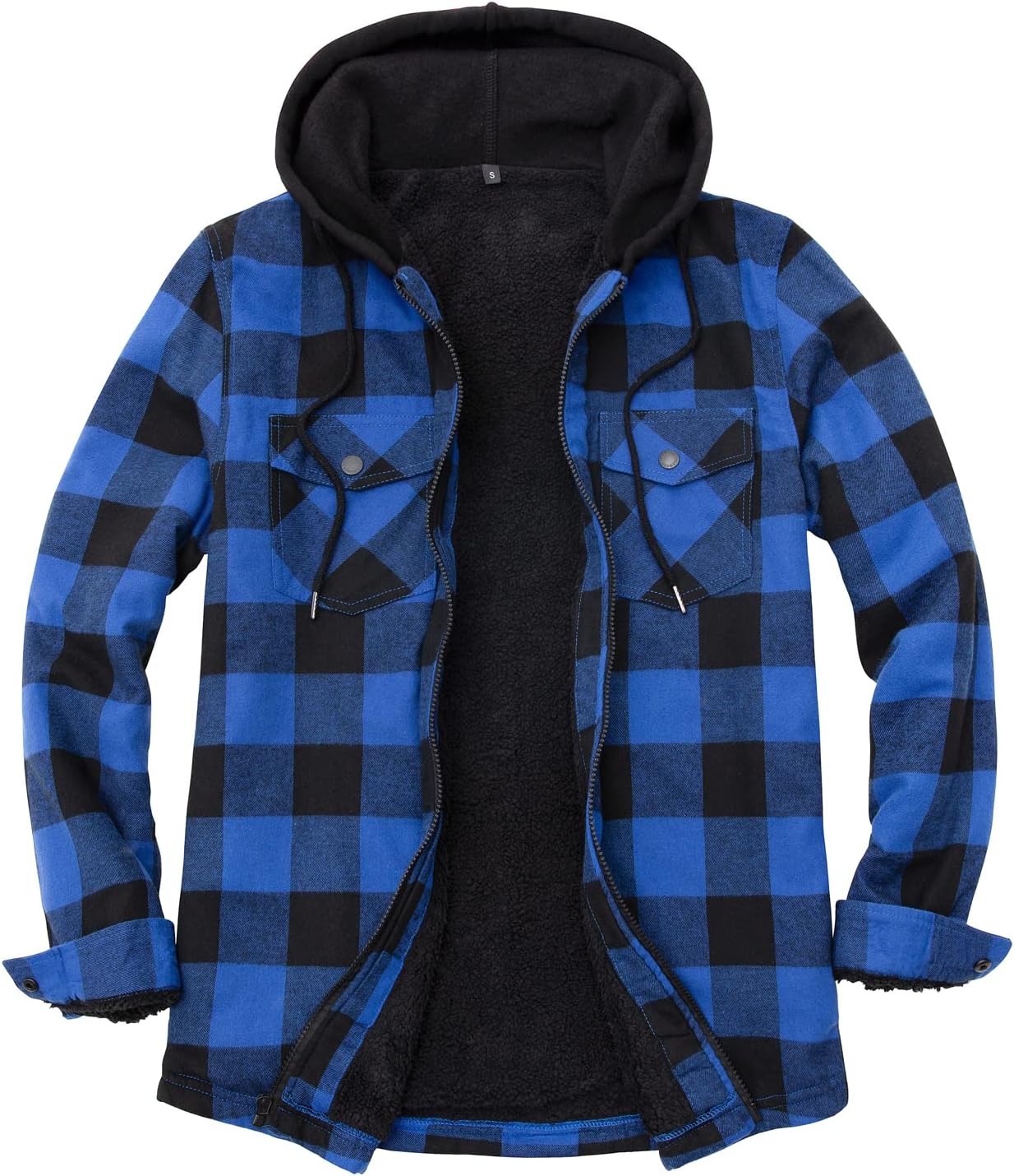 ZENTHACE Men's Sherpa Lined Flannel Shirt Jacket for Comfort