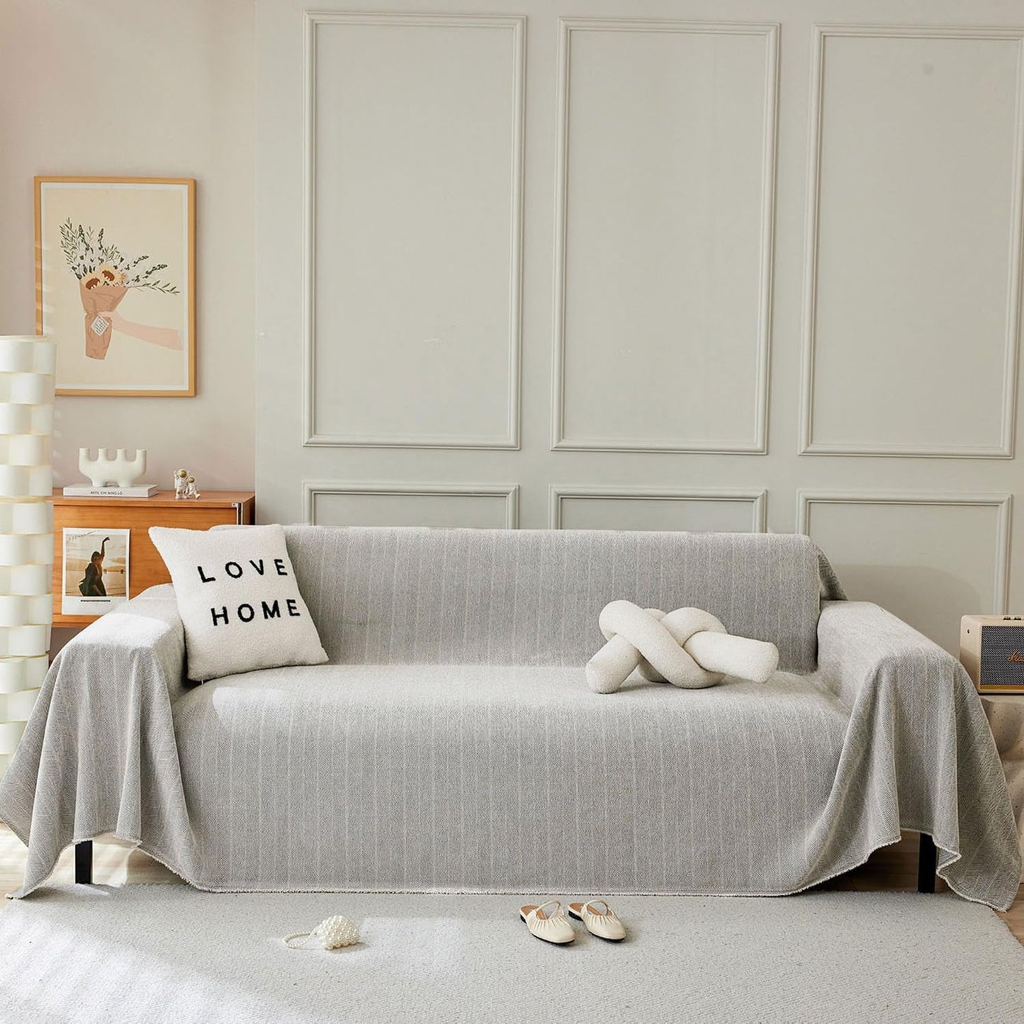 STACYPIK Chenille Sofa Covers - Stylish Herringbone Protector