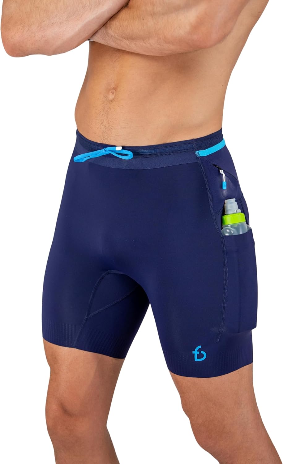 FlipBelt Men's Running Compression Shorts with Pockets for Comfort