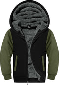 Boys Zip Up Hoodie Fleece Jacket Sherpa Lined - Warm Winter Coat
