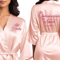Mis Quince Anos Robes Personalized Satin Robe for Getting Ready knee