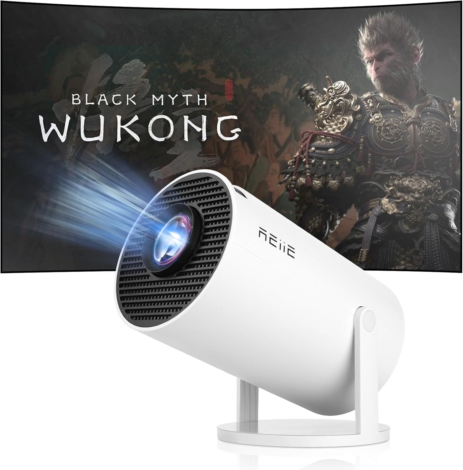 Portable 4K Mini Projector - WiFi 6, Bluetooth 5.0 & Android 11.0