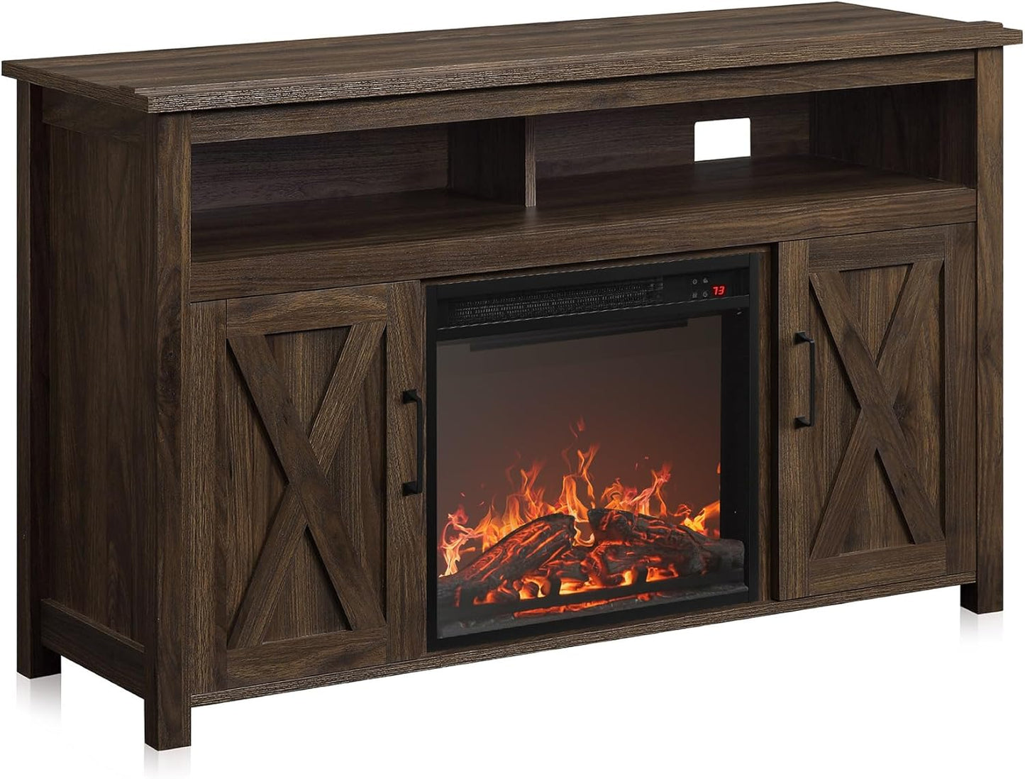 48 Barn Door TV Stand with Fireplace & Storage