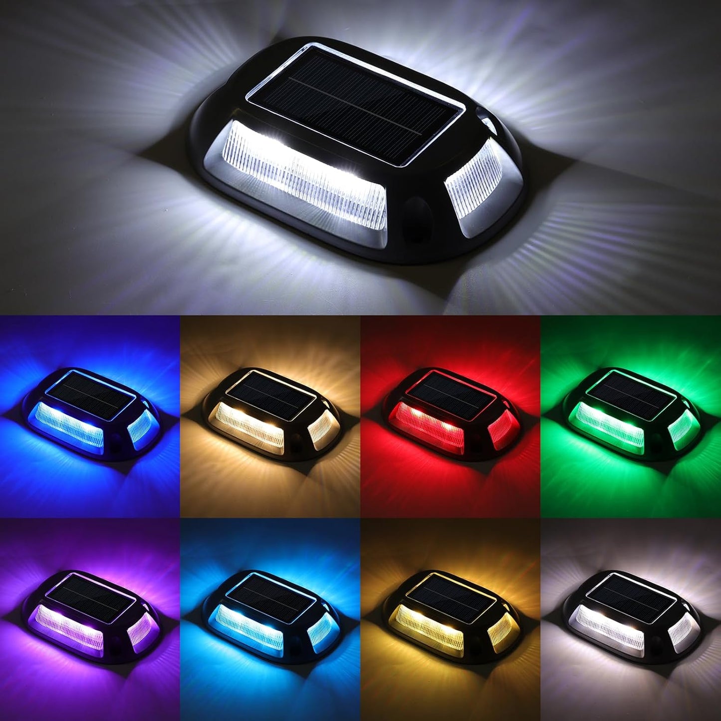 VOLISUN Solar Driveway Lights - 9 Colors in 1 for Outdoor Use