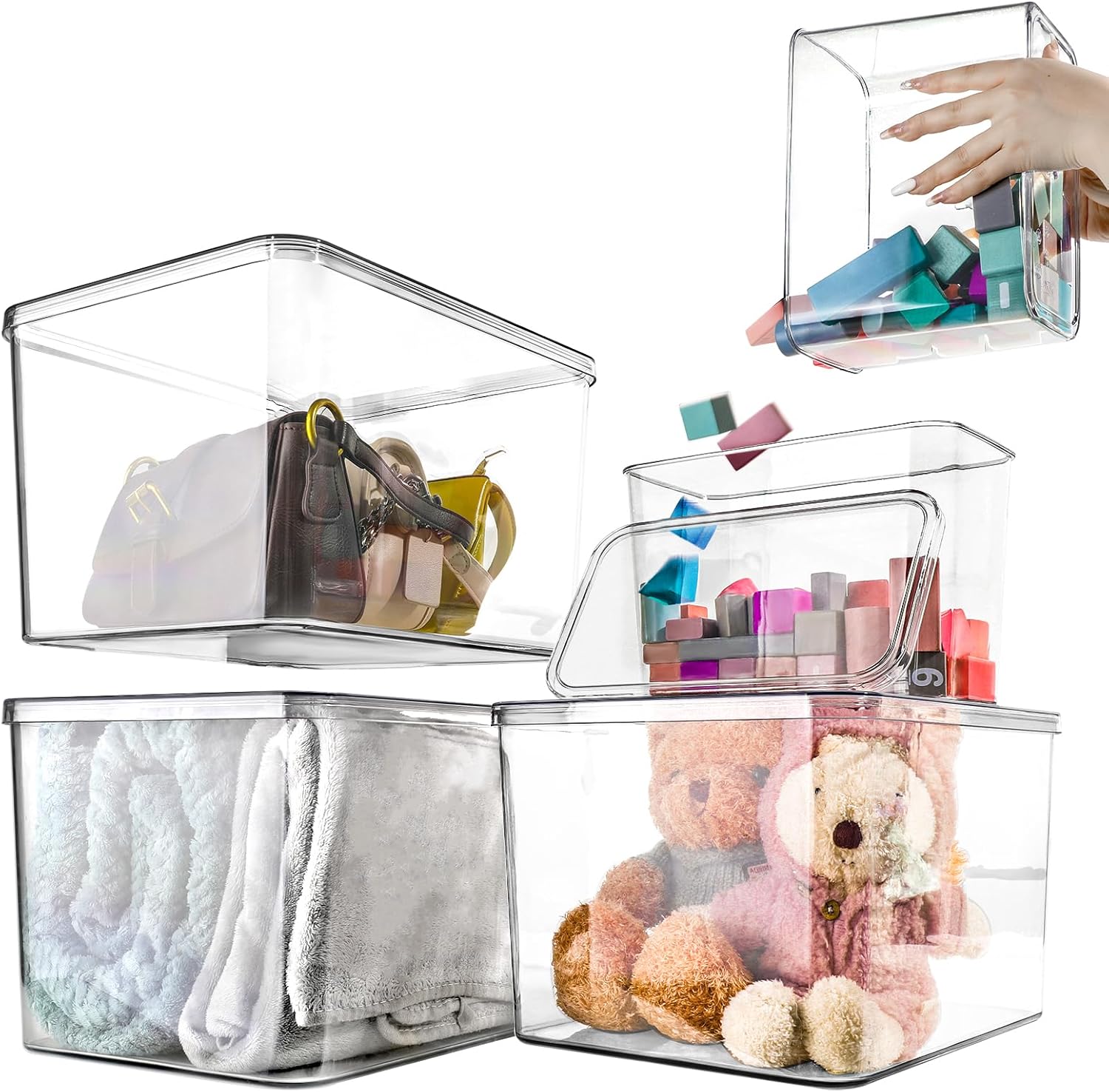 Transparent Food Organizer Storage Boxes for Efficient Space Use