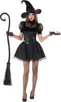 Morph Black Witch Costume Women With Hat - Comfortable Halloween