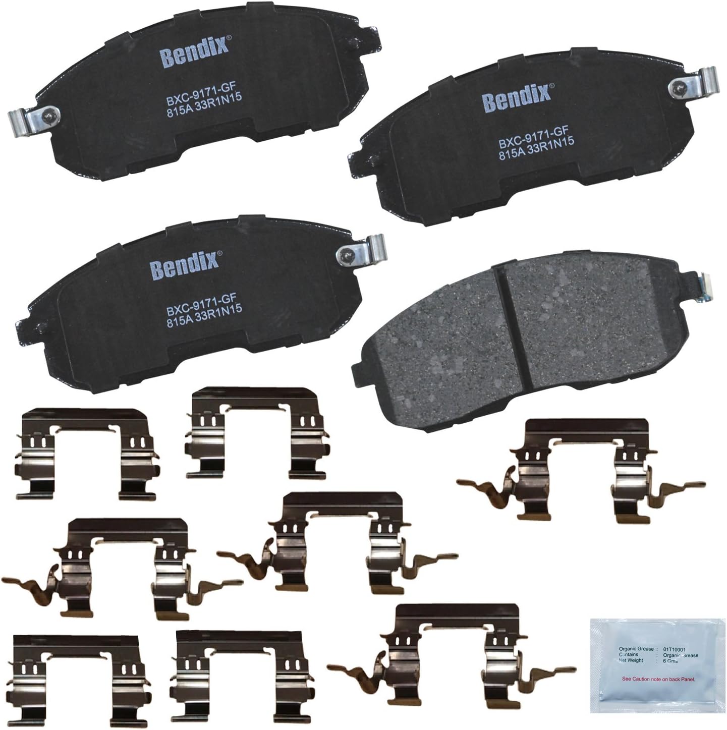 Bendix Priority1 CFC815A Ceramic Front Brake Pads for Vehicles