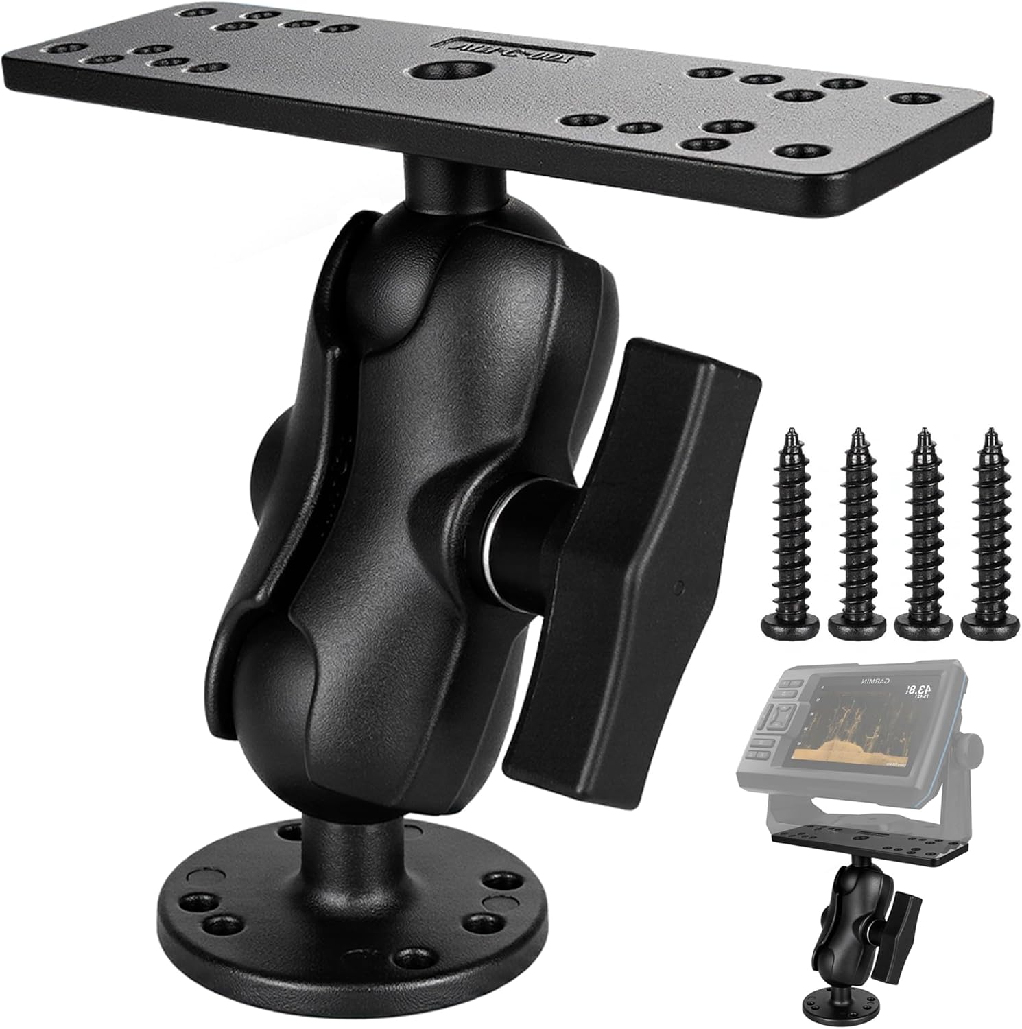 Fish Finder Mount with C Size 1.5 Ball for Marine Electronics