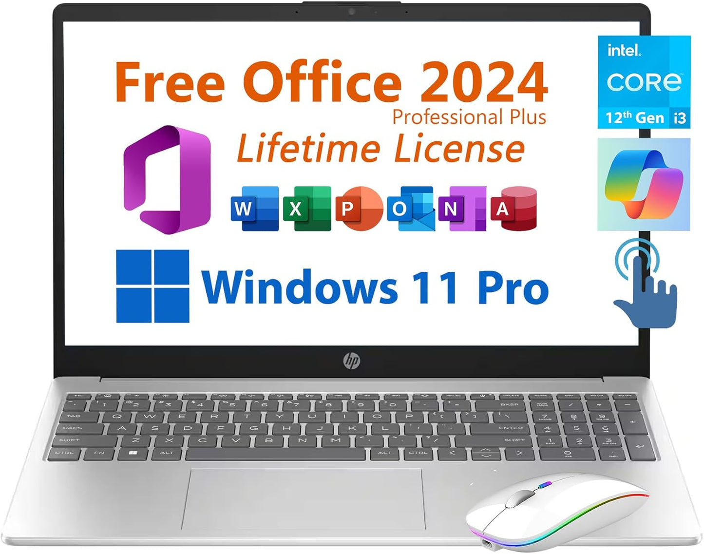 HP 15.6 Business Student Laptop with Lifetime Office 2024 License