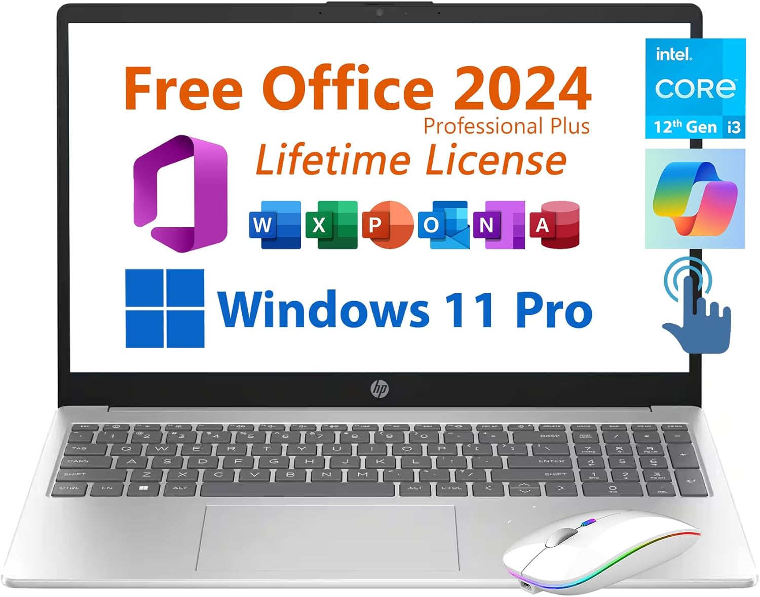 HP 15.6 Business Student Laptop with Lifetime Office 2024 License