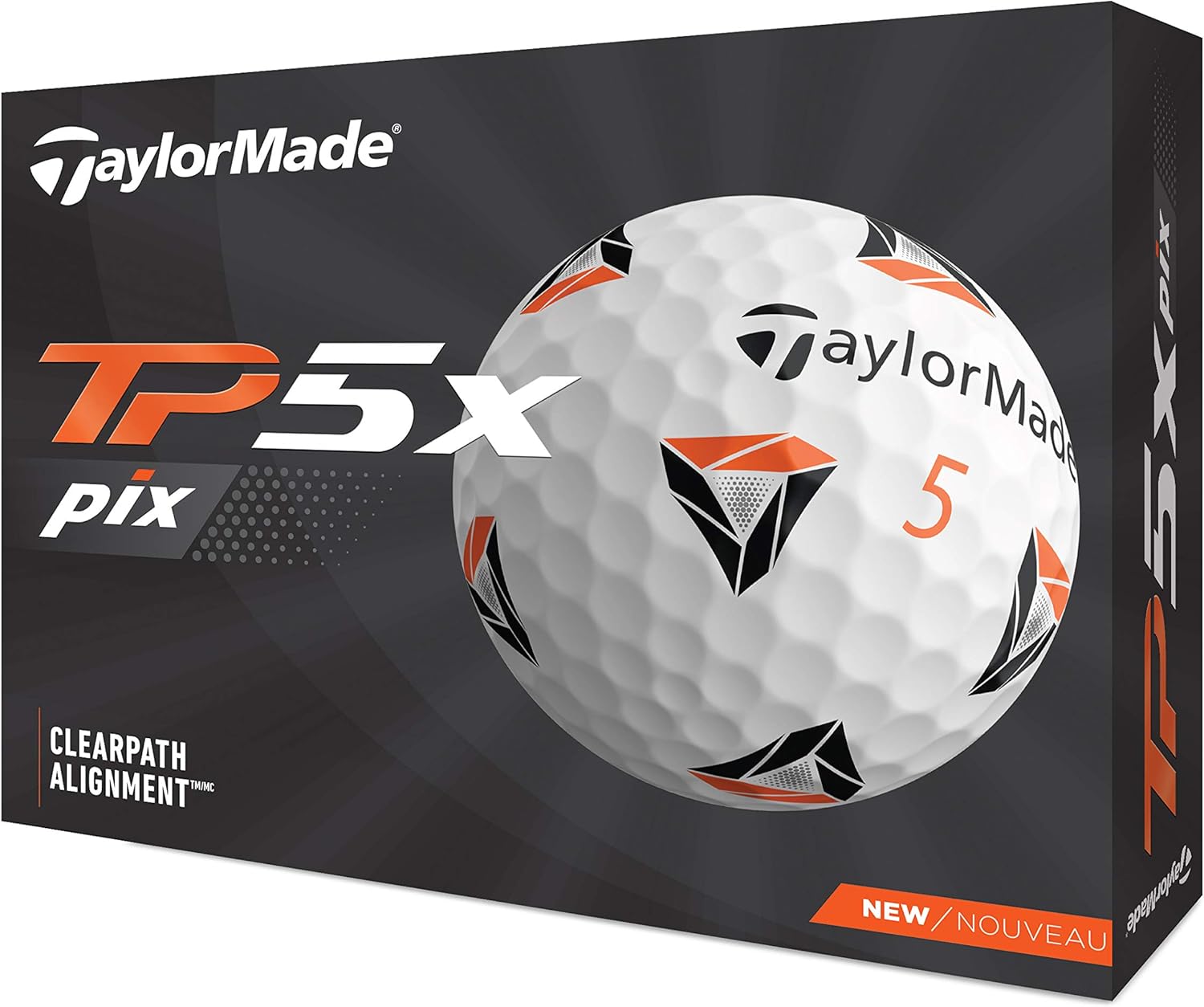 2021 Taylormade TP5X Golf Ball with Tour Flight Dimple Pattern