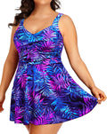 Tempt Me Women's Plus Size Swim Dress - Tummy Control, Removable Pads