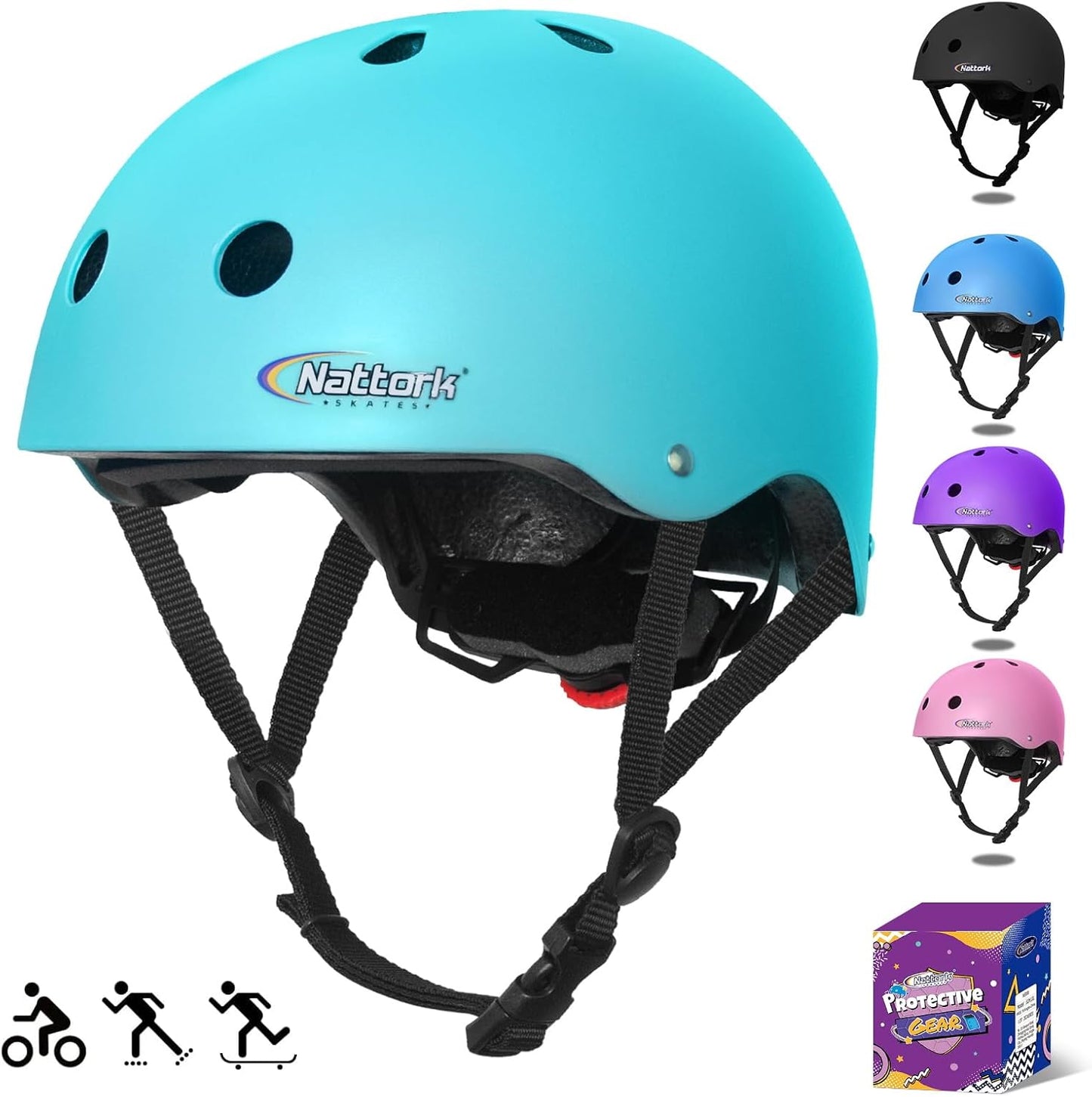 Nattork Multi-Sport Kids Helmet - Removable Liner