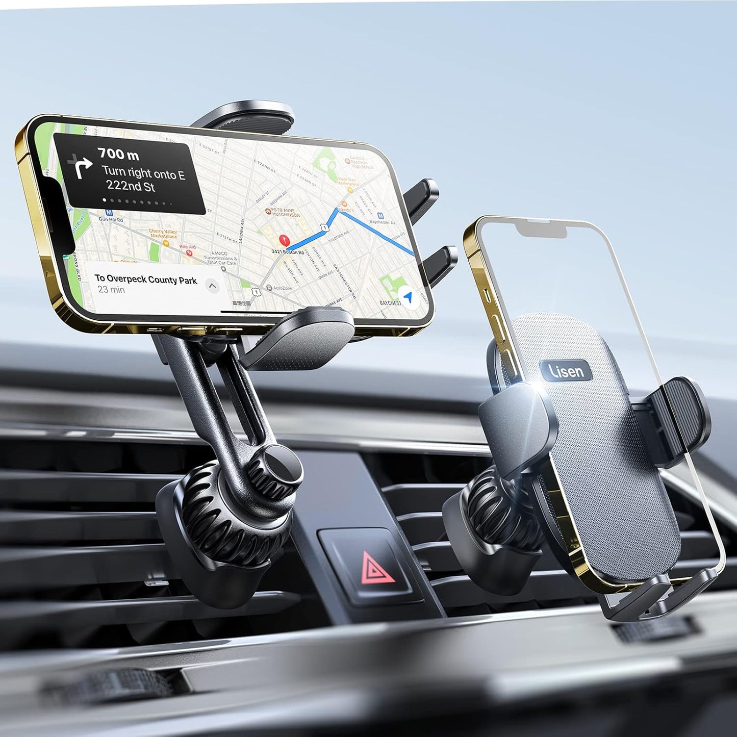 LISEN Hands-Free Vent Mount - Unobstructed Viewing