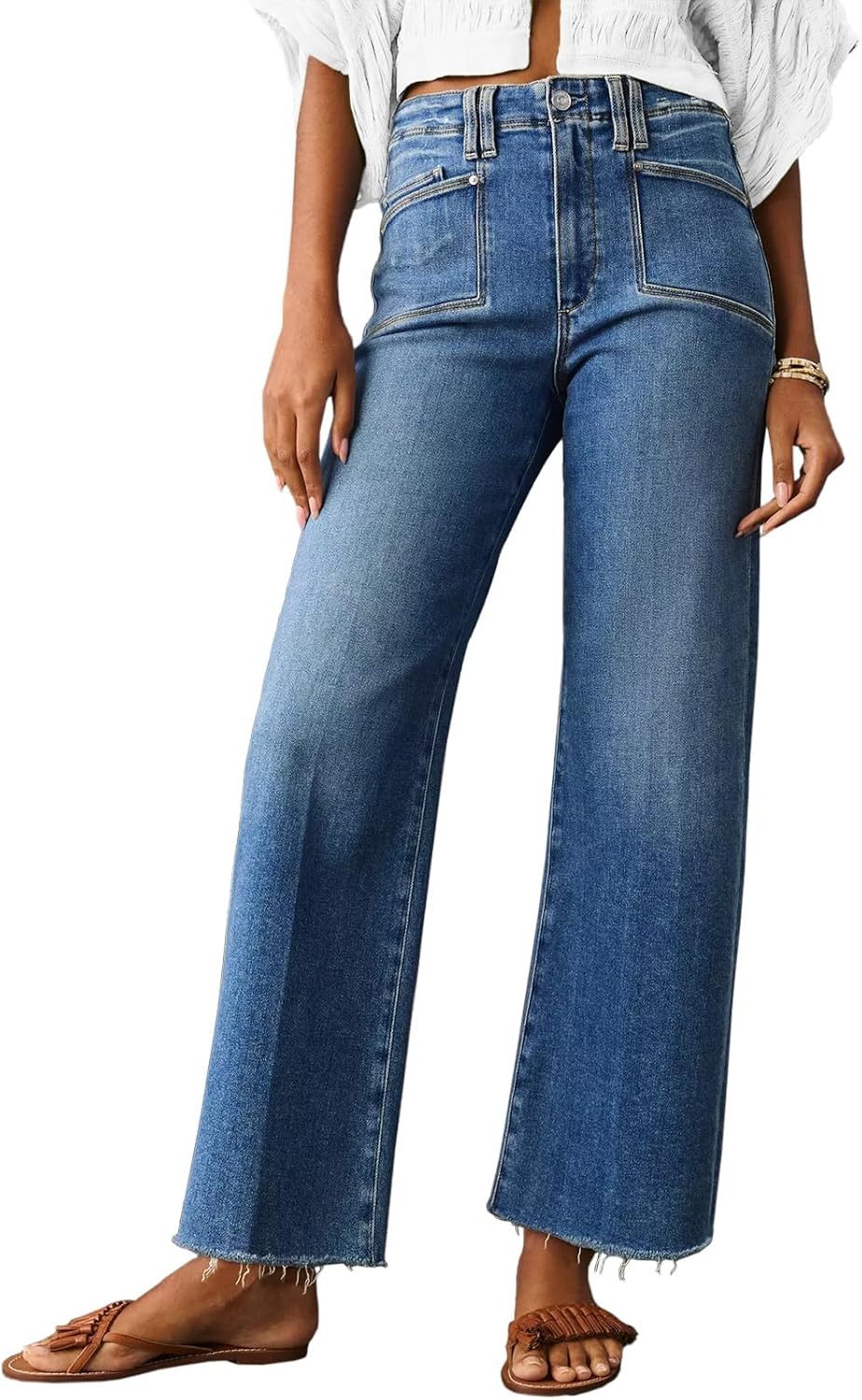 Cicy Bell High Waisted Cropped Jeans for Trendy Streetwear
