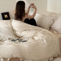 BuLuTu Muslin Kids Duvet Cover Full Size - Soft Vintage Camellia