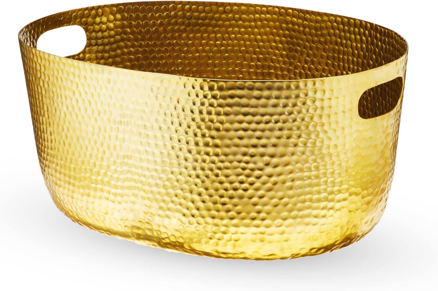 Gold Hammered Tub - Large Drink Beverage Chiller for Parties