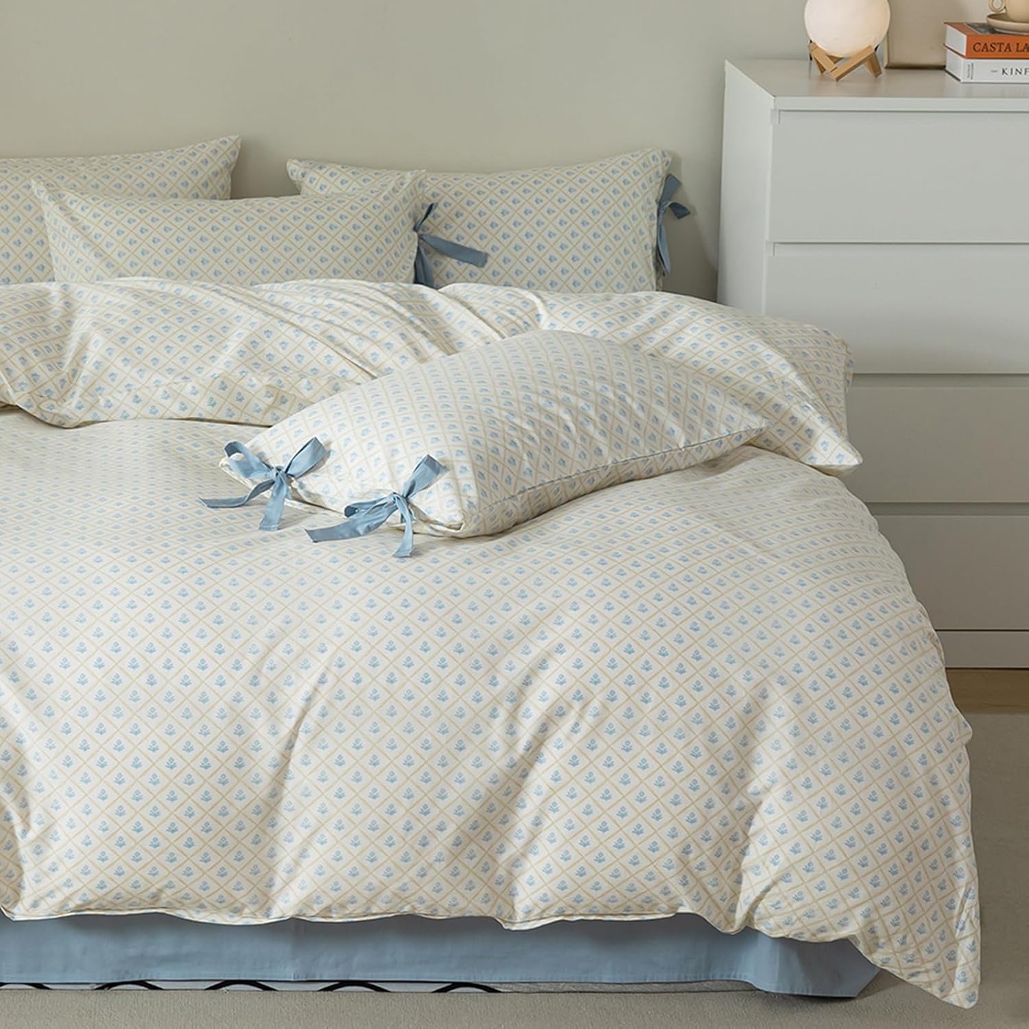 HighBuy Blue Flowers Comforter Set Queen for Cozy Sleep