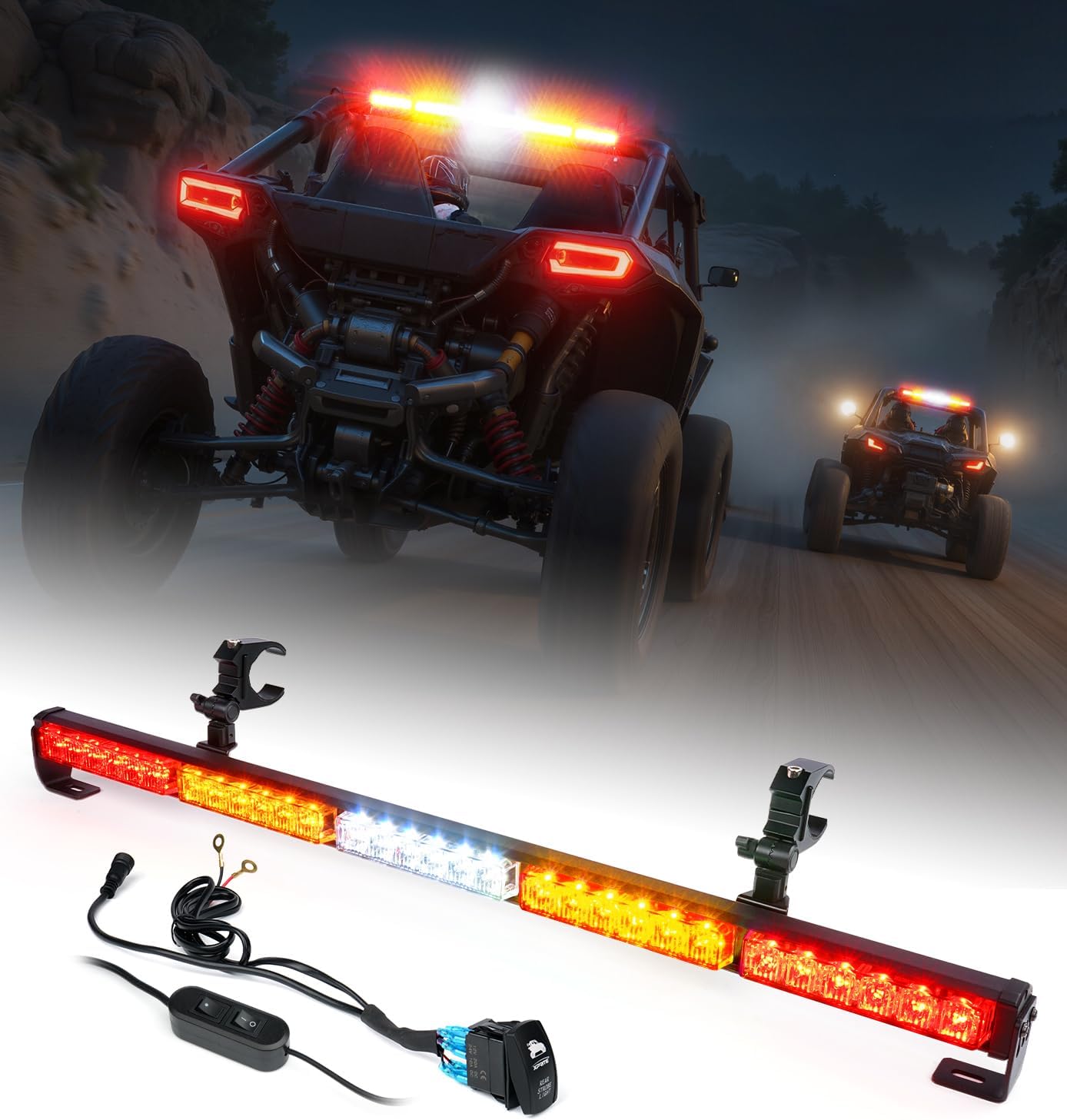 30ft' UTV LED Chase Light Bar for Enhanced Visibility and Safety