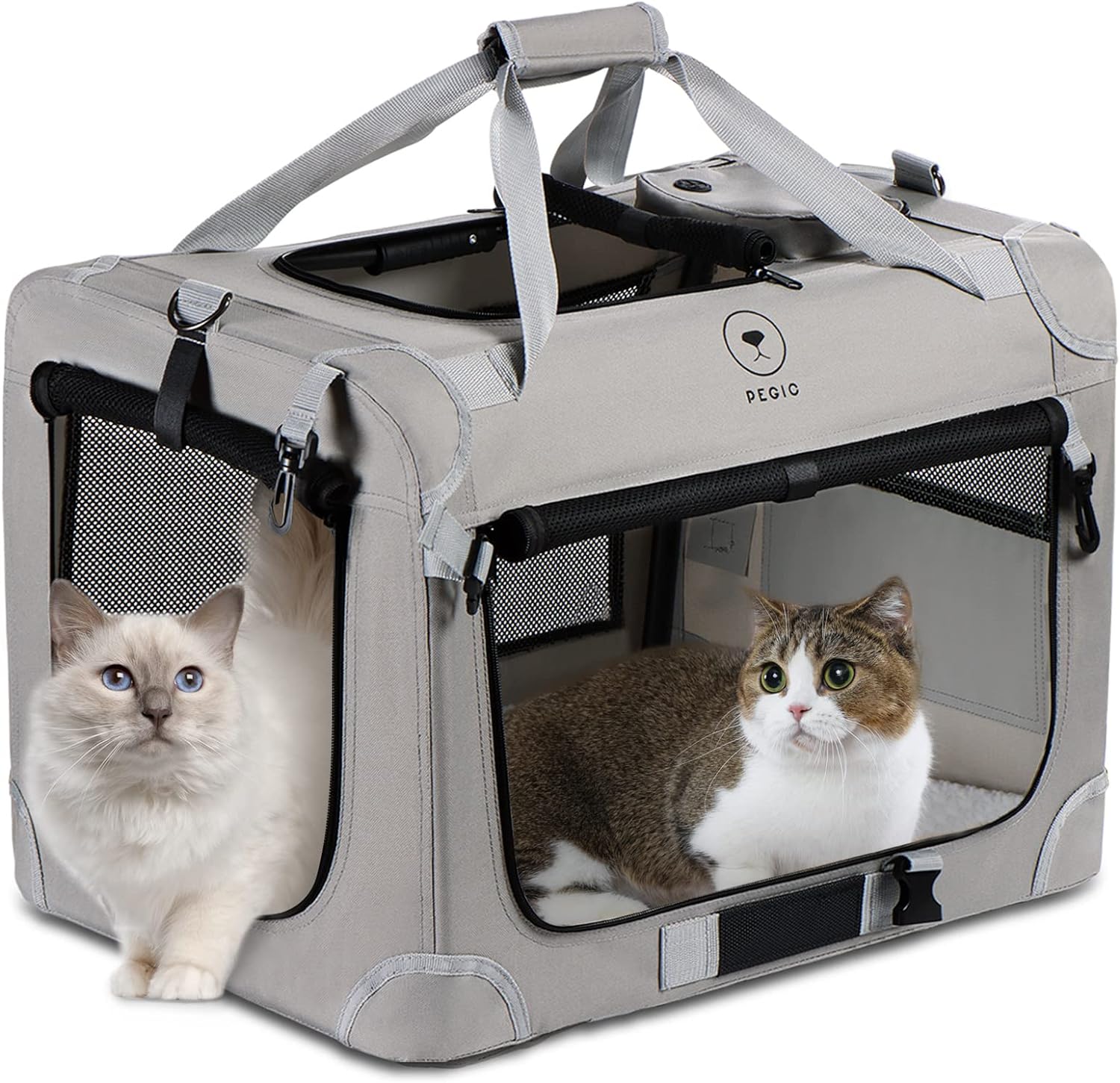 Extra Large Cat Carrier for 2 Cats - Portable Soft Sided Design