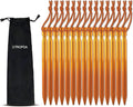 Durable Aluminum Tent Stakes for Backpacking - Pack of 15
