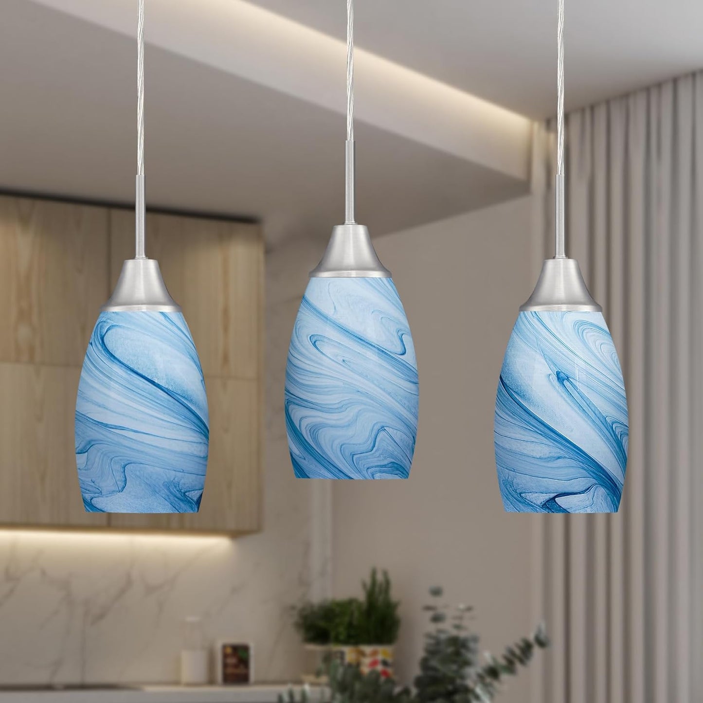 Mini Glass Pendant Light with Adjustable Cord for Modern Spaces