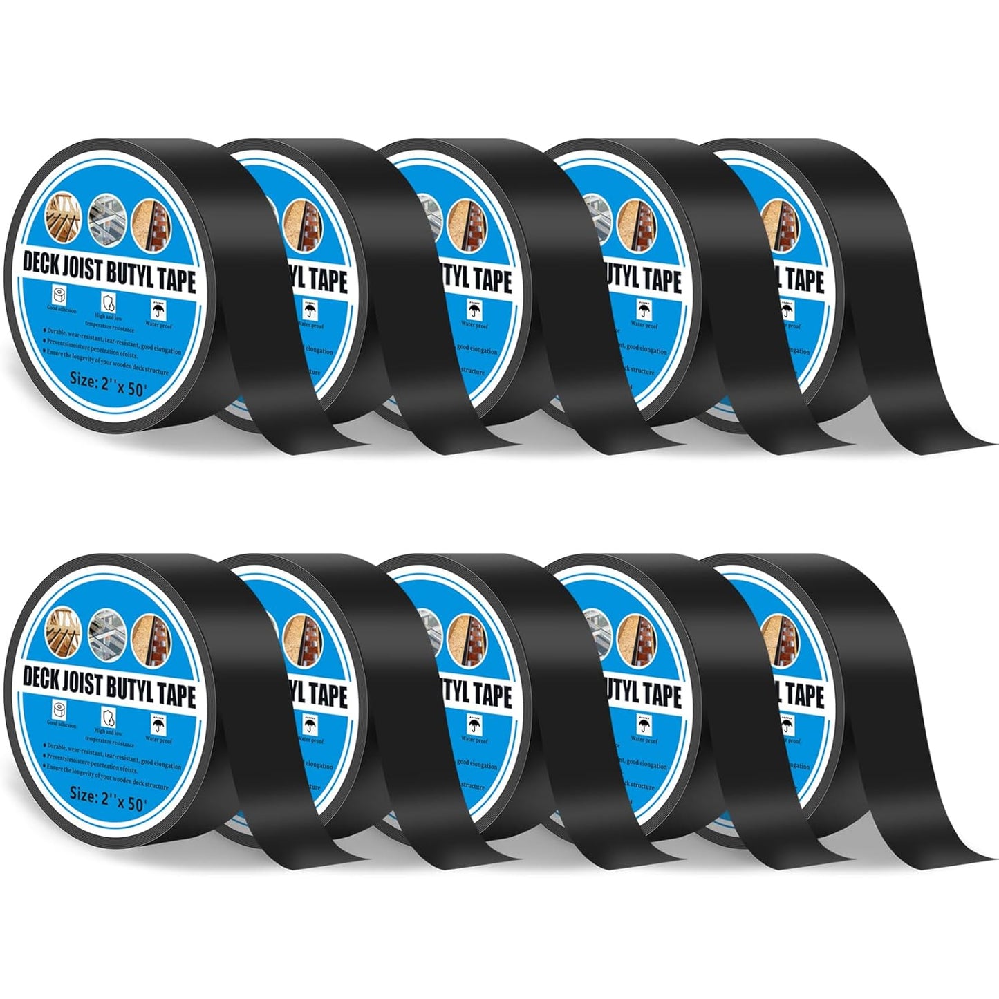 2in x 50ft Deck Joist Butyl Tape for Waterproof Weather Resistance