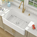 33 in White Farmhouse Sink Apron Front Fireclay - Durable Choice