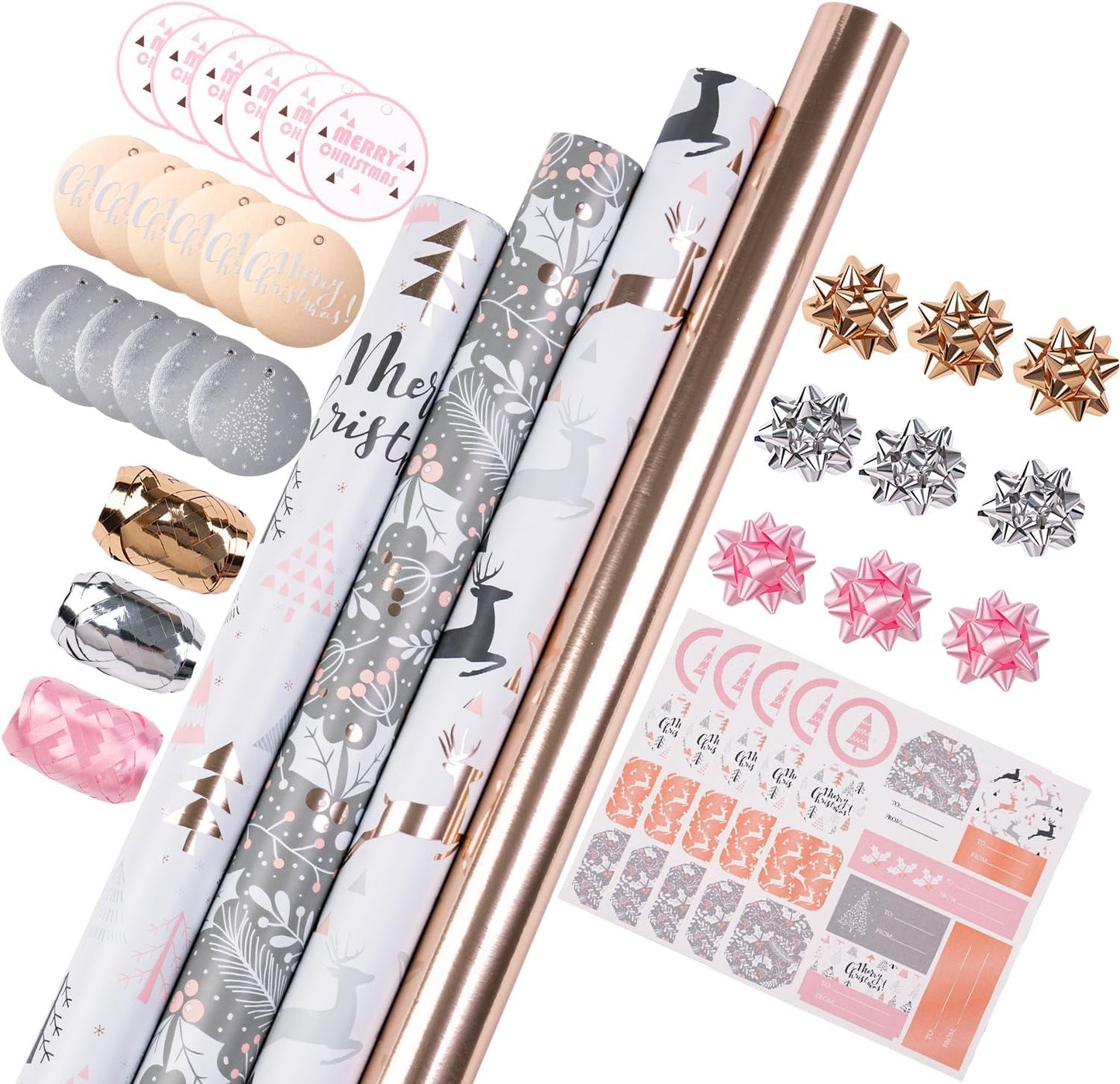 WRAPAHOLIC Christmas Wrapping Paper Set for Holiday Gifts