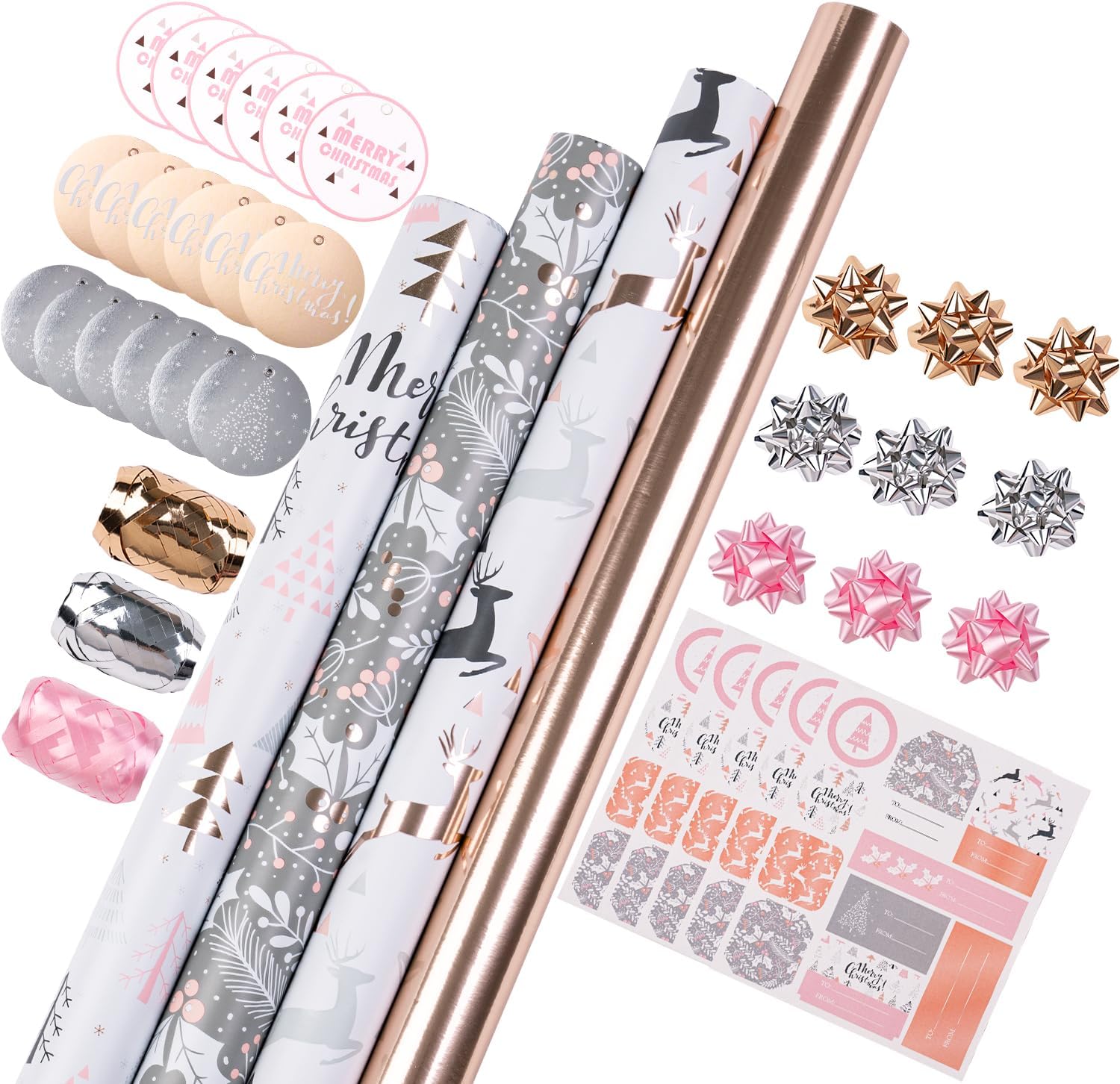 WRAPAHOLIC Christmas Wrapping Paper Set for Holiday Gifts
