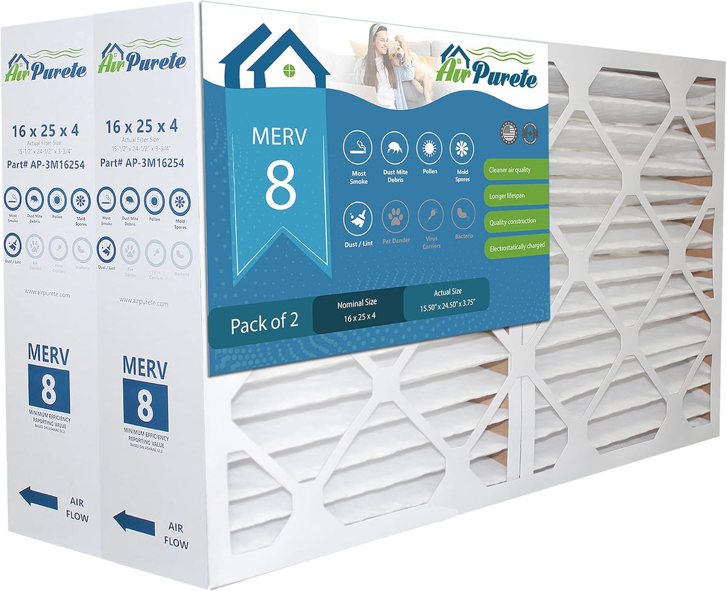 AirPurete Furnace Filter 16x25x4 for Efficient Air Quality