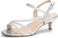 IDIFU Women's Strappy Open Toe Sandals with Low Kitten Heels